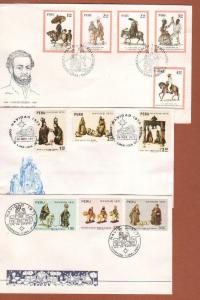 Peru, Christmas Stamp FDCs, 1970s