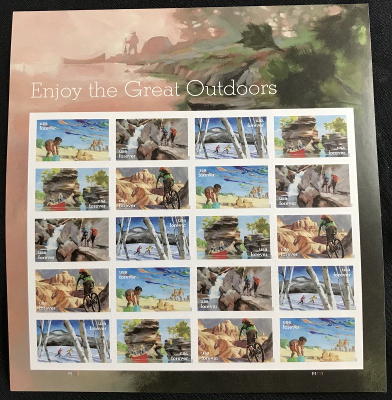 US #5475-5479  (5479a) Sheet of 20 Great Outdoors (.55) SCV $22.00