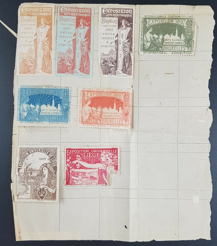 Belgium Brussels 1897 & Later International Exposition Poster Stamps/Cinderellas