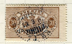 SWEDEN; 1890s early classic Official issue used 30ore. value,