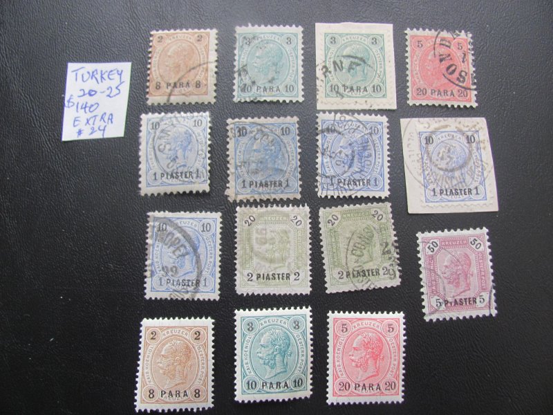 AUSTRIA OFFICE IN TURKEY 1890-92 USED  SC 20-25   SET  XF $140 (177)