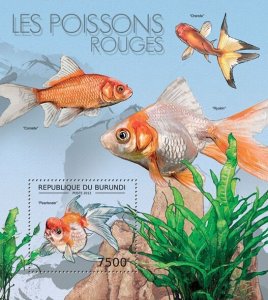 BURUNDI - 2012 - Goldfish - Perf Souv Sheet - Mint Never Hinged