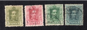Spain 1922 2c, 5c, 10c & 15c Alfonso XIII, Scott 331, 33, 335-336 used
