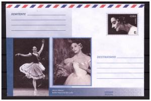 CUBA prestamped envelope 2018 National ballet Alicia Alonso