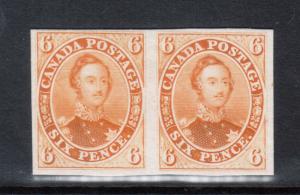 Canada #2TCii Very Fine Proof Pair In Orange Yellow India Paper On Card