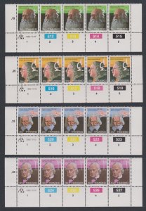 Transkei Celebrities of Medicine 4v Strips of 5 1982 MNH SC#97-100 SG#108-111