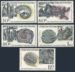 Czechoslovakia 1559-1563, MNH. Mi 1809-1813. Geological Congress, 1968. Fossils.