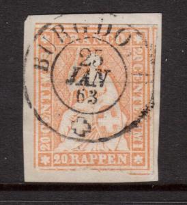 Switzerland #39 Used On Piece With Nice Cancel