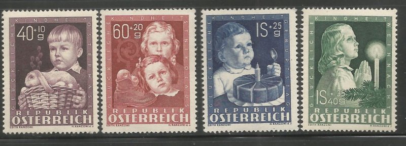 AUSTRIA  B260-B263  MNH,  SURTAX FOR CHILD WELFARE