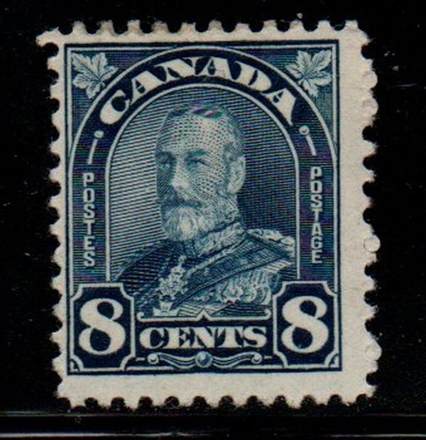 Canada Sc 171 1930 8c dark blue G V Arch issue stamp mint