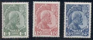 LIECHTENSTEIN #1-3 Complete set, og, NH, VF, Scott $900.00