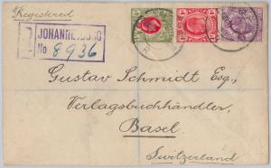 52000  Orange River +  Transvaal + Cape of Good Hope - COVER to SWITZERLAND 1911