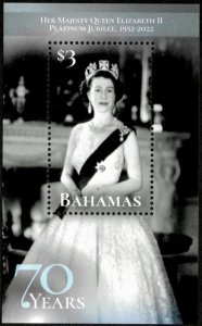 Bahamas 2022 - Queen Elizabeth II, Platinum Jubilee - Souvenir Stamp Sheet - MNH