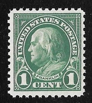 552 1 cent Franklin, Green Stamp mint OG NH F-VF