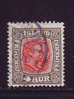 Iceland Sc101 1915 4 aur 2 kings stamp used