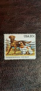 US Scott # 2099; used 20c Dogs issue from 1984; VF; off paper