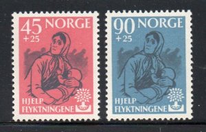 Norway Sc B64-B65 1960 Refugee Year stamp set mint NH