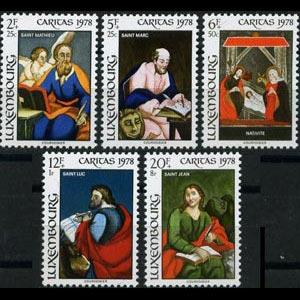 LUXEMBOURG 1978 - Scott# B318-22 Paintings Set of 5 NH