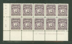 Canada #J19 Mint (NH) Plate Block