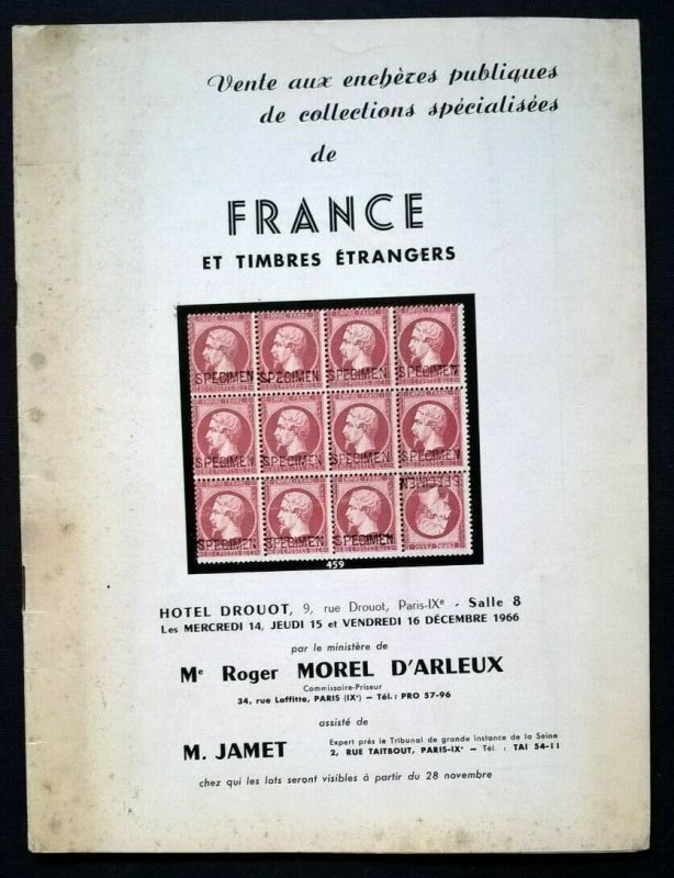 1966 Auction Catalogue FRANCE et Timbres Étrangers