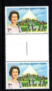 ISLE OF MAN  #154  1979  VISIT OF QEII   MINT  VF NH  O.G  GUTTER PAIR