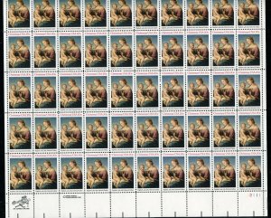 2063 Madonna by Raphael, Christmas Sheet of 50 20¢ Stamps MNH 1983