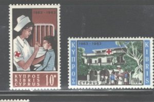 CYPRUS 1963 RED CROSS #227 - 228, MNH.