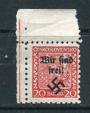 Czechoslovakia 1938 Overprint Wir find frei  MNH 7194