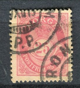 NORWAY; Early 1900s fine used Numeral issue 25ore. fine Shade + Postmark