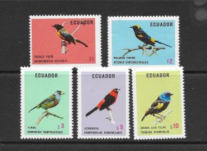 BIRDS - ECUADOR #876-80 MNH