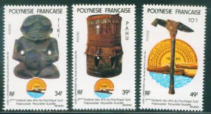 FRENCH POLYNESIA Scott 334-336  MH* 1980 ART set