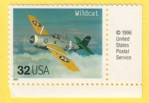 3142t Wildcat Classic Aircraft MNH plate number Single