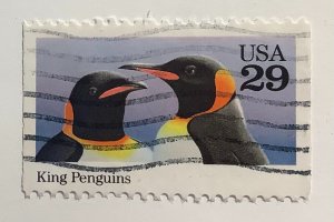 USA 1992 Scott 2708 used - 29c, Wild animals, King Penguin