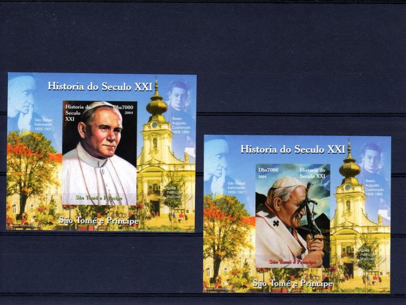 Sao Tome and Principe 2004 Pope John Paul II-Basilica Wadowice 9 SS MNH
