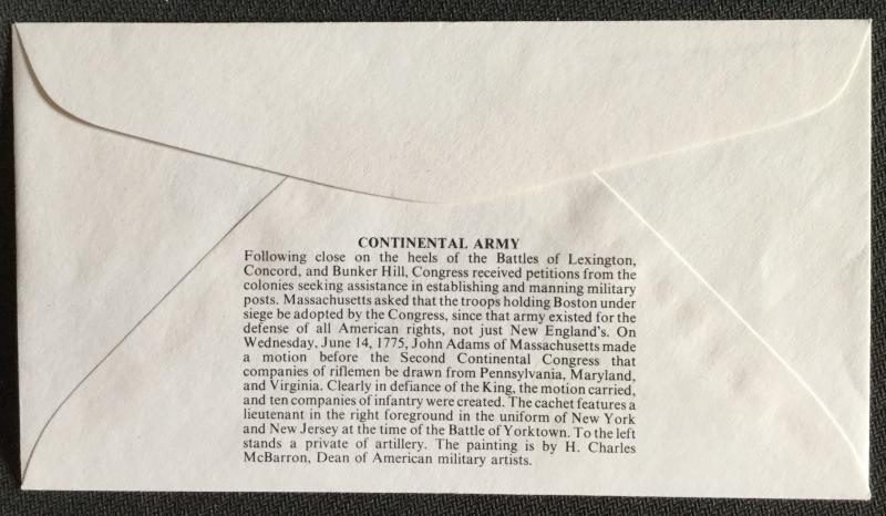 US FDC #1565 Fleetwood Uniform-Army Unaddressed $1.00 L18