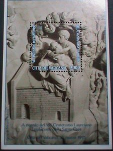 ​VATICAN CITY-1995 SC#  977  MARBLE CARVING-HOLLY HOUSE OF LORETO  MNH S/S VF