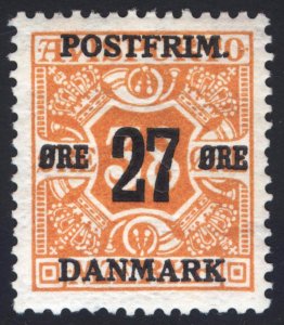 Denmark 1915 27o on 38o Orange Newspaper Scott 152 MLH Cat $32