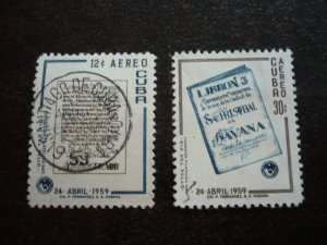 Stamps - Cuba - Scott# C195-C196 - Used Set of 2 Stamps