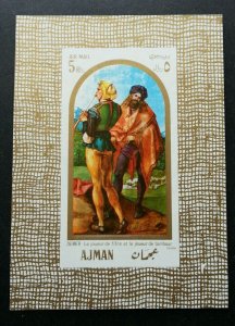 Ajman Painting 1990 (ms) MNH *imperf Airmail *rare