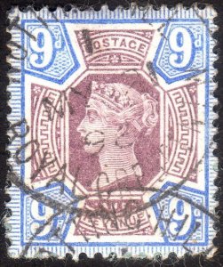 1887, Great Britain, 9p, Used, Sc 120, Sg 209