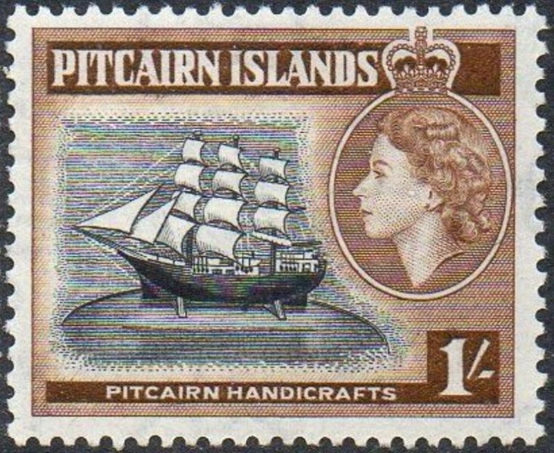 Pitcairn Islands 1957  1/-  Model ship   MH
