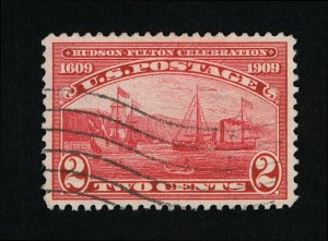 EXCELLENT GENUINE SCOTT #372 VF-XF USED 1909 HUDSON FULTON ISSUE PSE CERT #16707