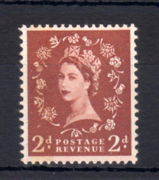 2d PHOSPHOR-GRAPHITE WMK ERROR ST EDWARDS CROWN UNMOUNTED MINT SG 605a Cat £200