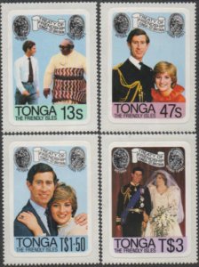 Tonga 1981 SG785-788 Royal Wedding set MNH