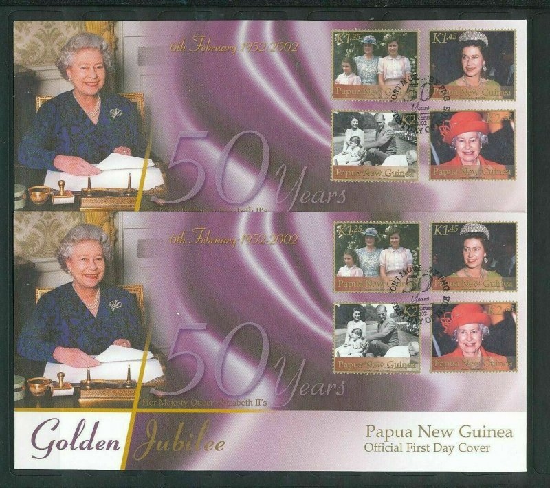 Papua New Guinea PNG 2002 Royalty FDC Covers x 2 (Pap97)