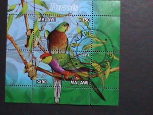 MALAWI-2011- COLLECTIBLES-COLORFUL LOVELY BEAUTIFUL BIRDS CTO  S/S-VERY FINE