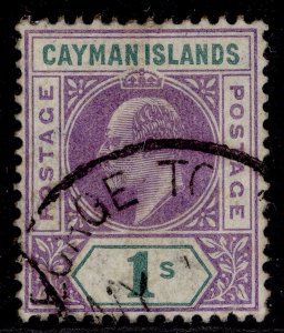 CAYMAN ISLANDS EDVII SG15, 1s violet & green, FINE USED. Cat £90.