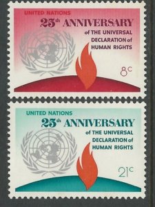 UN-NY # 242-43   Human Rights (2)  Mint NH