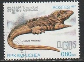 1987 Cambodia - Sc 807 - used VF - 1 single - Reptiles