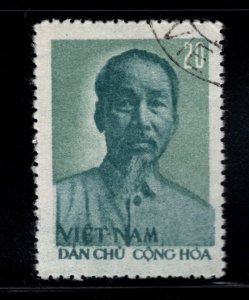 North Viet Nam Scott 54 used CTO 1957 Ho Chi Min stamp favor canceled